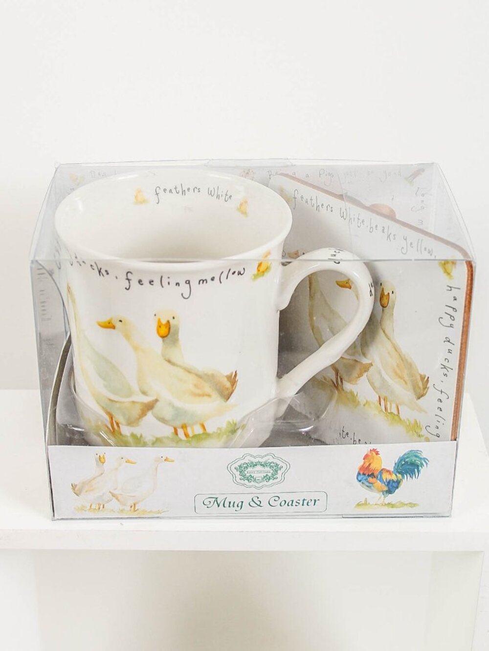 Kent Pottery Duck Mug & Coaster Set NIB Farmhouse Cottagecore Country
